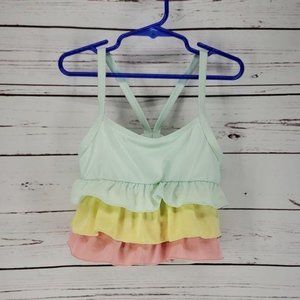 Gymboree Tiered sz‎ 8 Rainbow Stripe Swimsuit Top